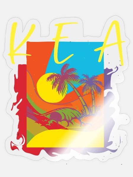 Kea Yellow - Sticker Größe S (10 x 10 cm) - Transparent glänzend