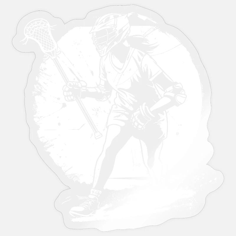 Lacrosse Player Sketch Sticker size S (10 x 10 cm)