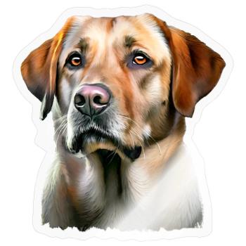Porträt des Labrador Retriever Hundes - Sticker Größe S (10 x 10 cm) - Transparent glänzend - Vorne