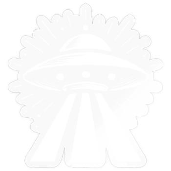 Minimaliste OVNI Alien soucoupe volante Sil - Sticker taille S (10 x 10 cm) - brillant transparent - Devant