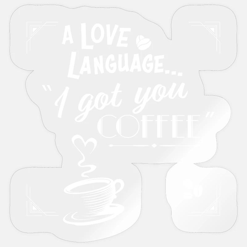 love language coffee - old style Sticker size S (10 x 10 cm)