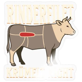 Rinderfilet krümelt nicht - Sticker Größe S (10 x 10 cm) - Transparent glänzend - Vorne