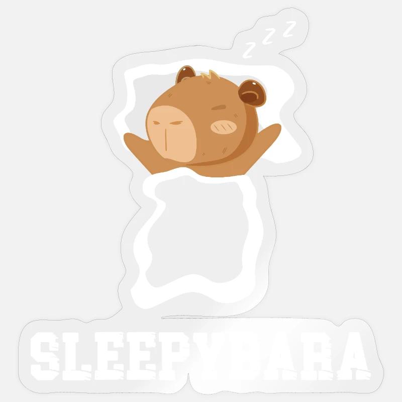 Sleepybara - Sticker size S (10 x 10 cm) - transparent glossy