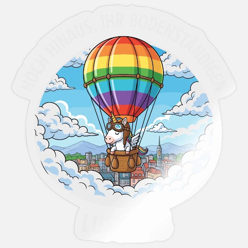 Luftikus-Einhorn - Sticker Größe S (10 x 10 cm) - Transparent glänzend
