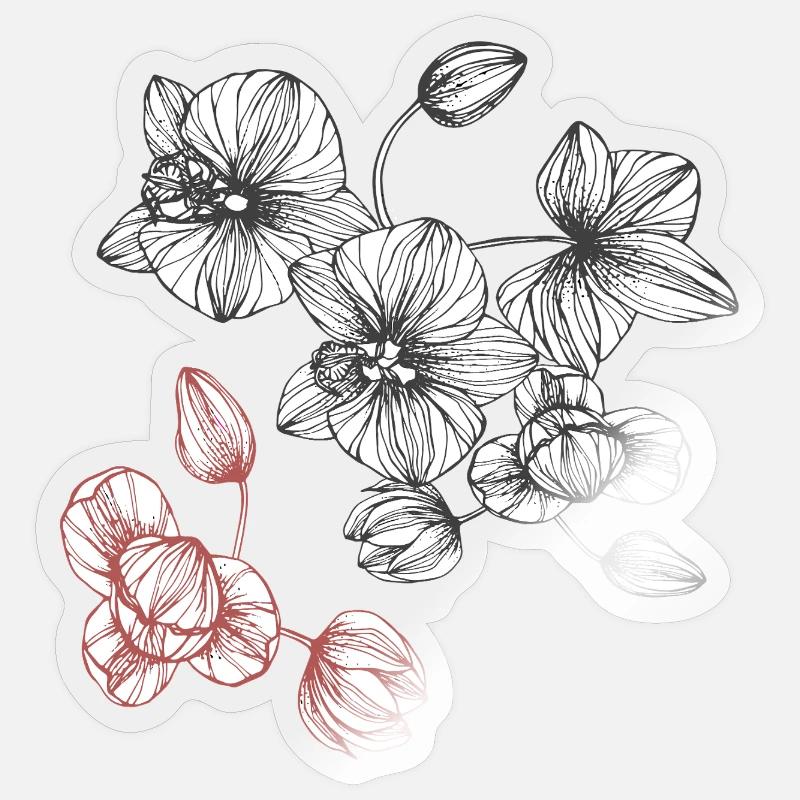 Vrille de fleur Sticker taille S (10 x 10 cm)