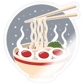 Kawaii Ramen Bowl Noodle Food Japanese food - Sticker size S (10 x 10 cm) - transparent glossy - Front