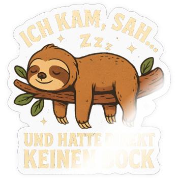 Faultier Geschenk Sloth Büro Arbeitskollege - Sticker Größe S (10 x 10 cm) - Transparent glänzend - Vorne
