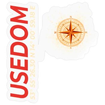 Usedom - Sticker Größe S (10 x 10 cm) - Transparent glänzend - Vorne