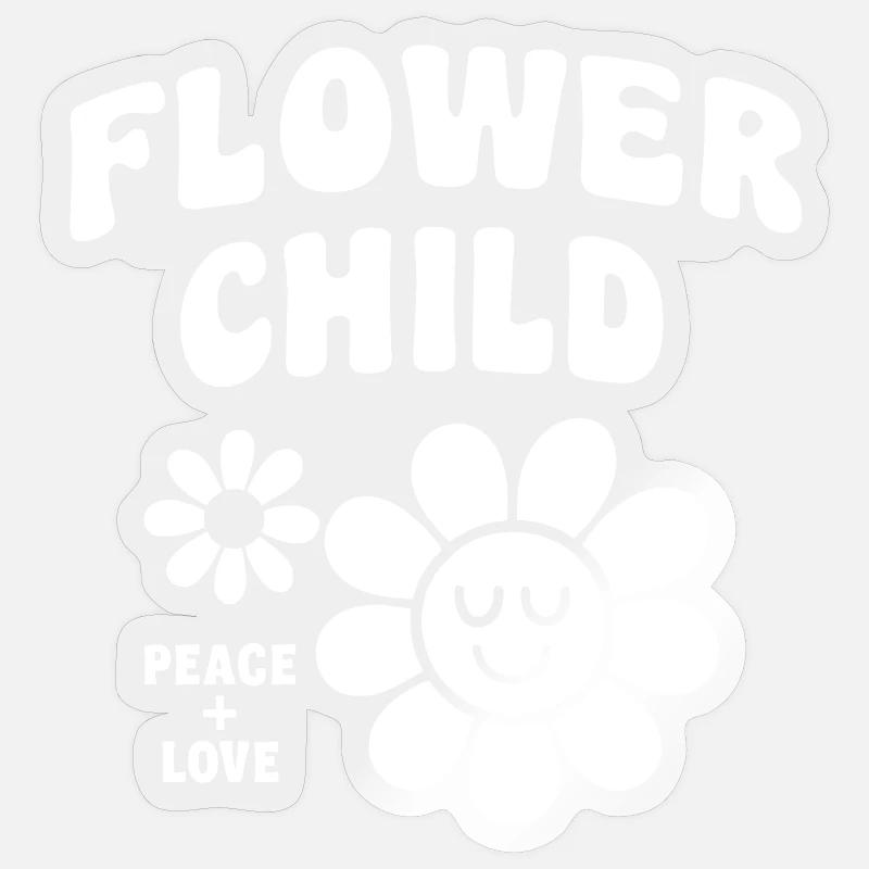 Fleur Enfant Rétro Design Sticker taille S (10 x 10 cm)