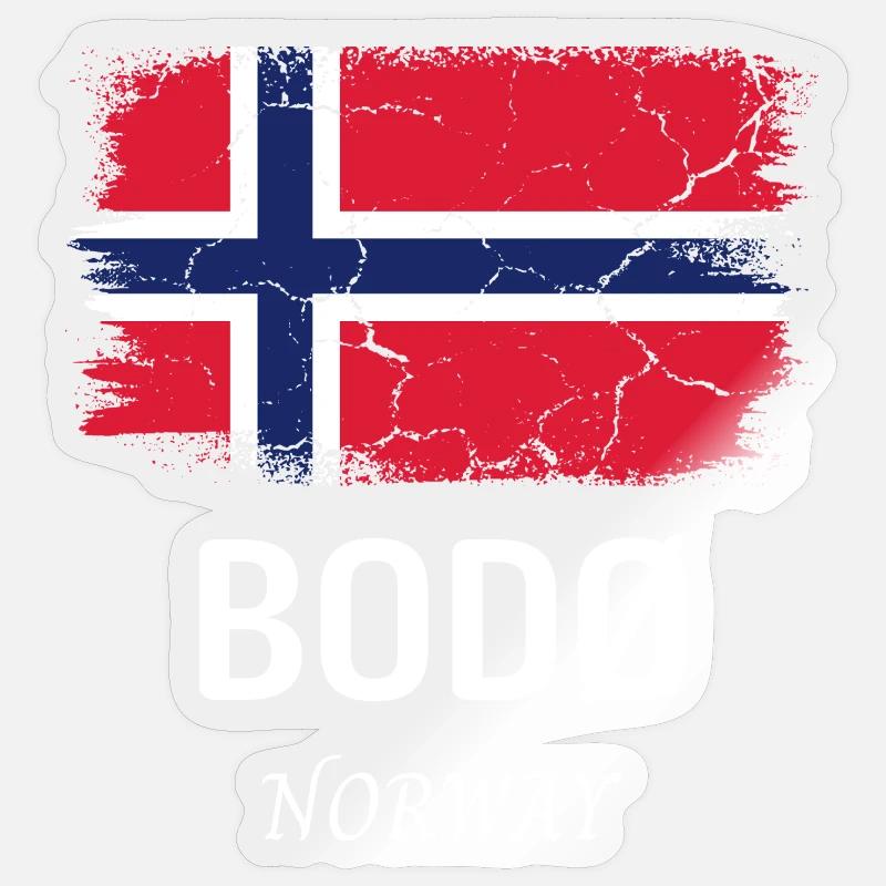 BODØ - Sticker Größe S (10 x 10 cm) - Transparent glänzend