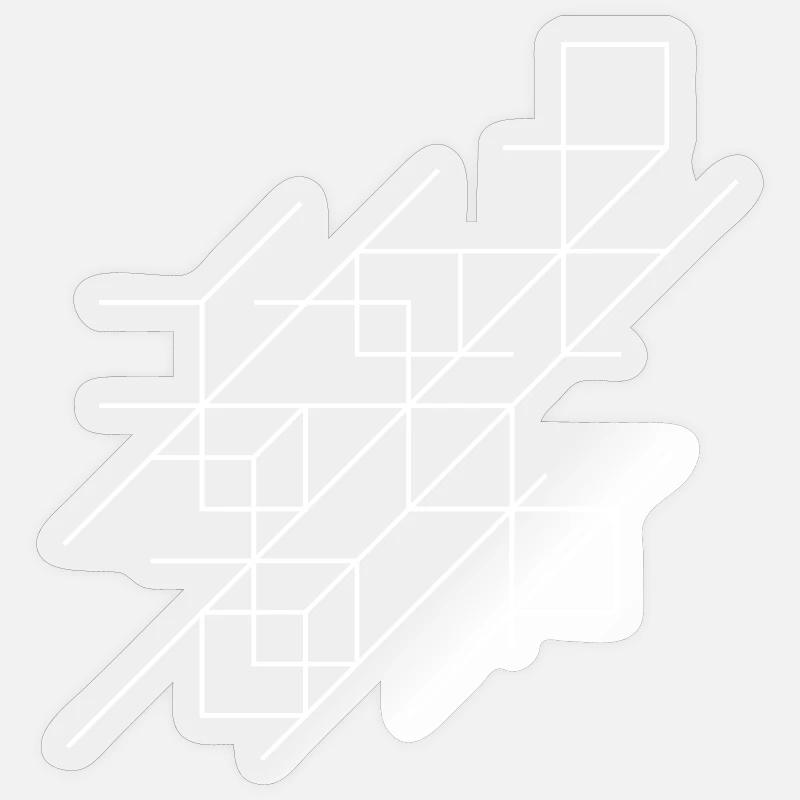 Geometric Optical Illusion Print - Sticker size S (10 x 10 cm) - transparent glossy