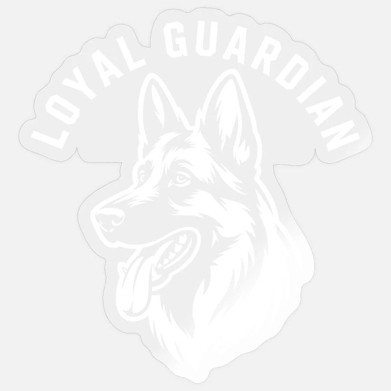 Loyal Guardian Deutscher Schäferhund - Sticker Größe S (10 x 10 cm) - Transparent glänzend