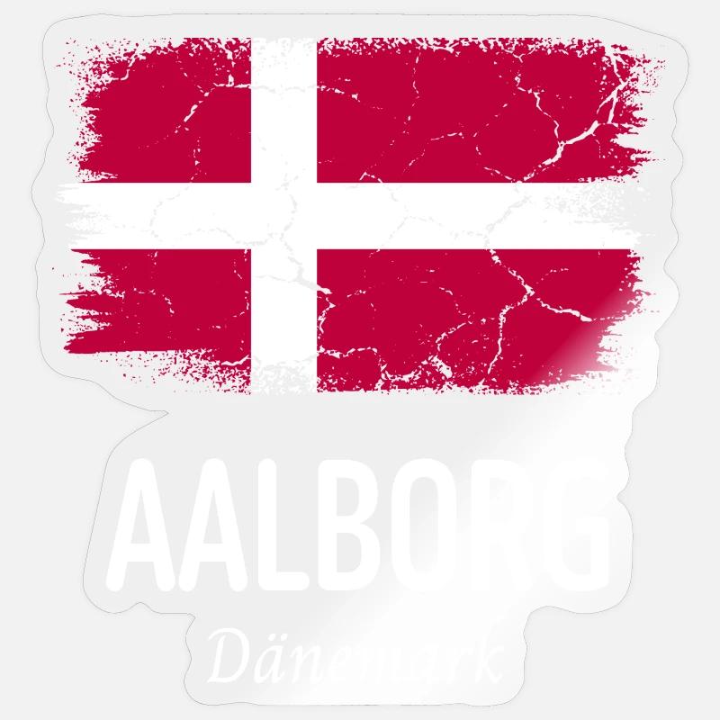 Aalborg - Sticker taille S (10 x 10 cm) - brillant transparent
