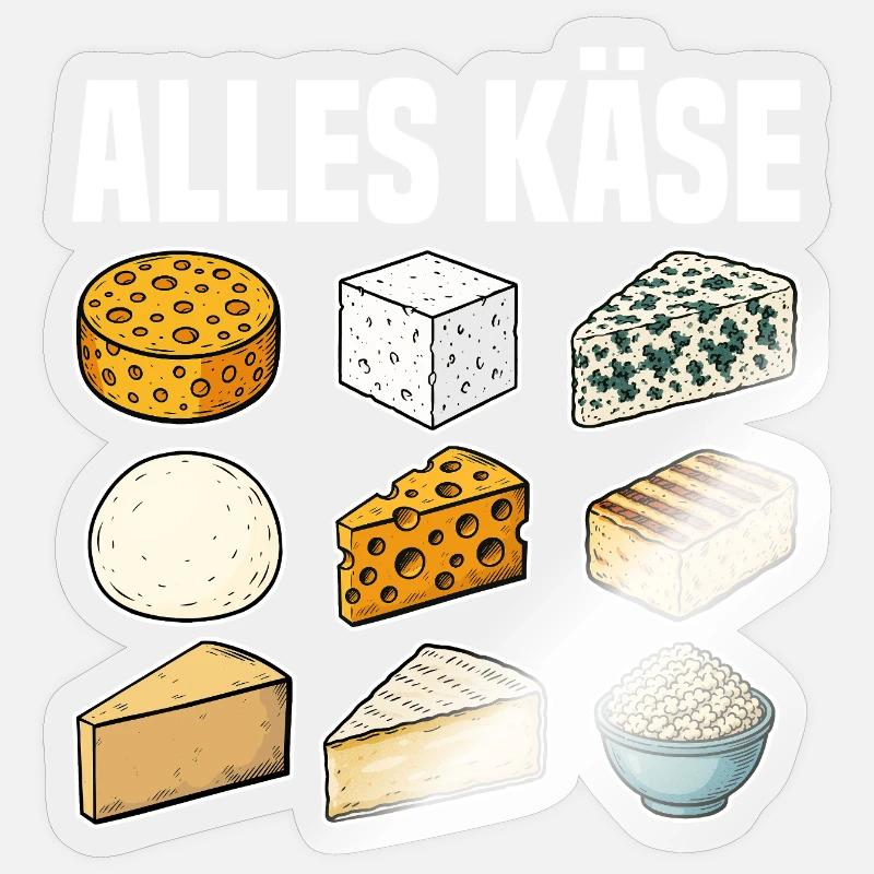 Alles Käse - Sticker Größe S (10 x 10 cm) - Transparent glänzend