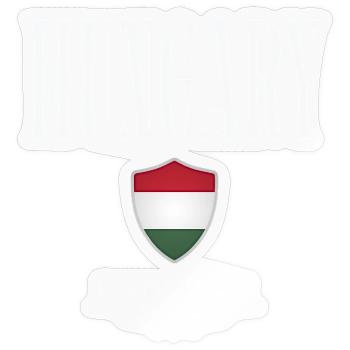 Originaire de Hongrie, né en Hongrie - Sticker taille S (10 x 10 cm) - brillant transparent - Devant