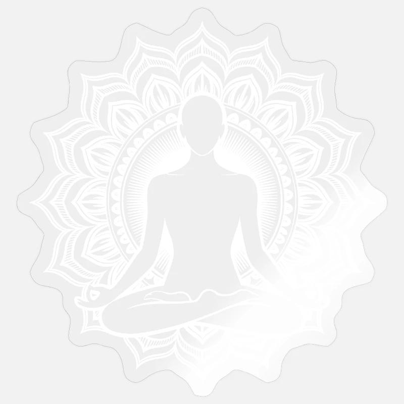 Chakra de méditation - Sticker taille S (10 x 10 cm) - brillant transparent