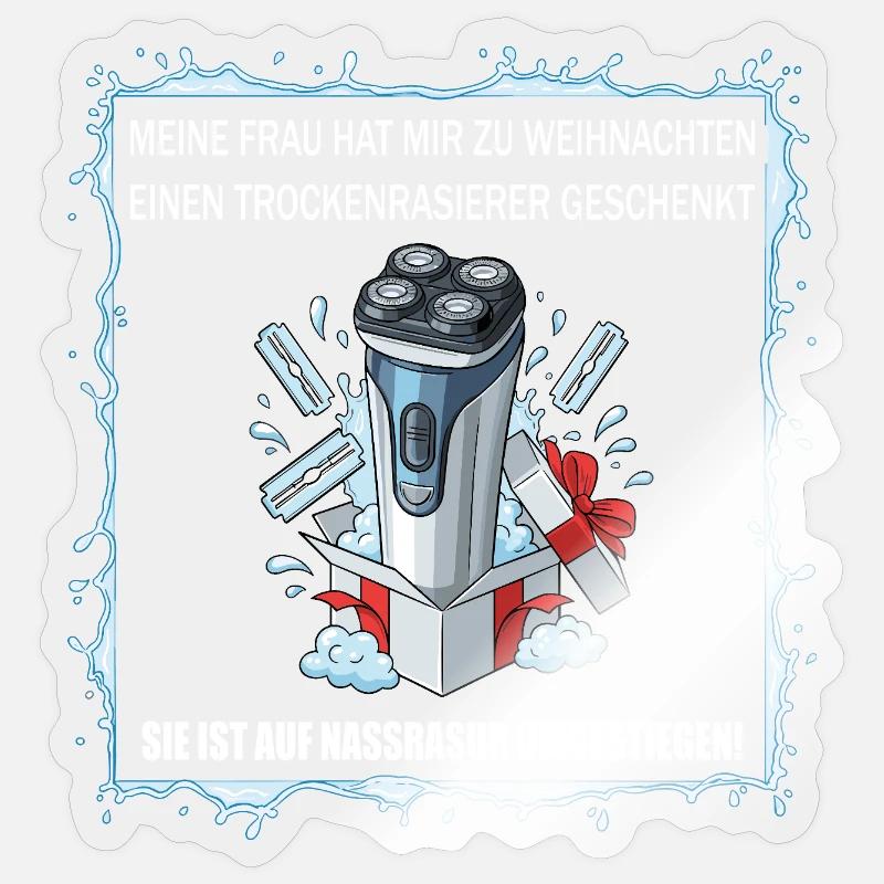 Dry Shaver Gift - Sticker size S (10 x 10 cm) - transparent glossy