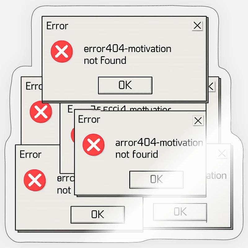 404 Motivation not found - Sticker size S (10 x 10 cm) - transparent glossy