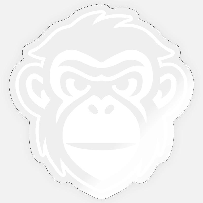 Affe Kopf - Sticker Größe S (10 x 10 cm) - Transparent glänzend