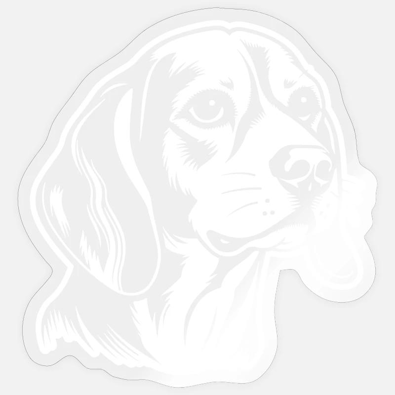 Beagle Hund Kopf - Sticker Größe S (10 x 10 cm) - Transparent glänzend