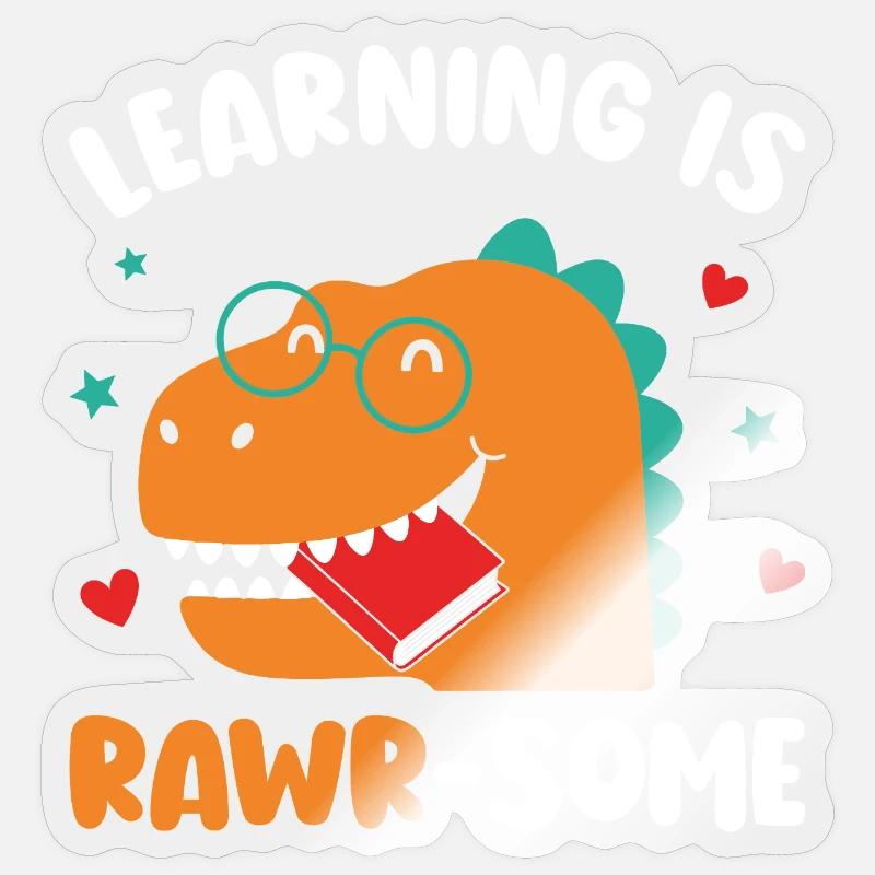 Dinosaur Kindergarten Elementary Kids Sticker size S (10 x 10 cm)