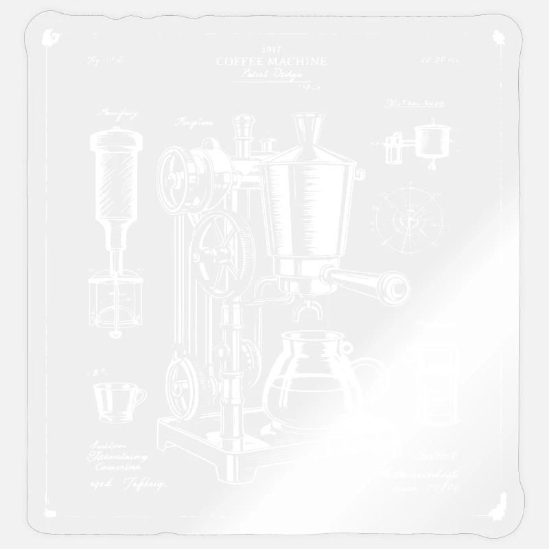 retro Espresso Machine Blueprint - Sticker size S (10 x 10 cm) - transparent glossy