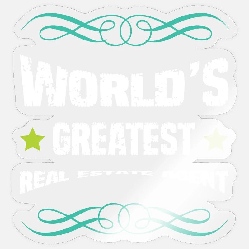 Weltbester Makler Spruch - Sticker Größe S (10 x 10 cm) - Transparent glänzend