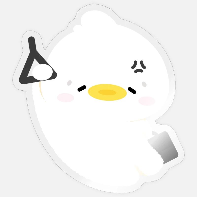 Canard moelleux endormi - Sticker taille S (10 x 10 cm) - brillant transparent