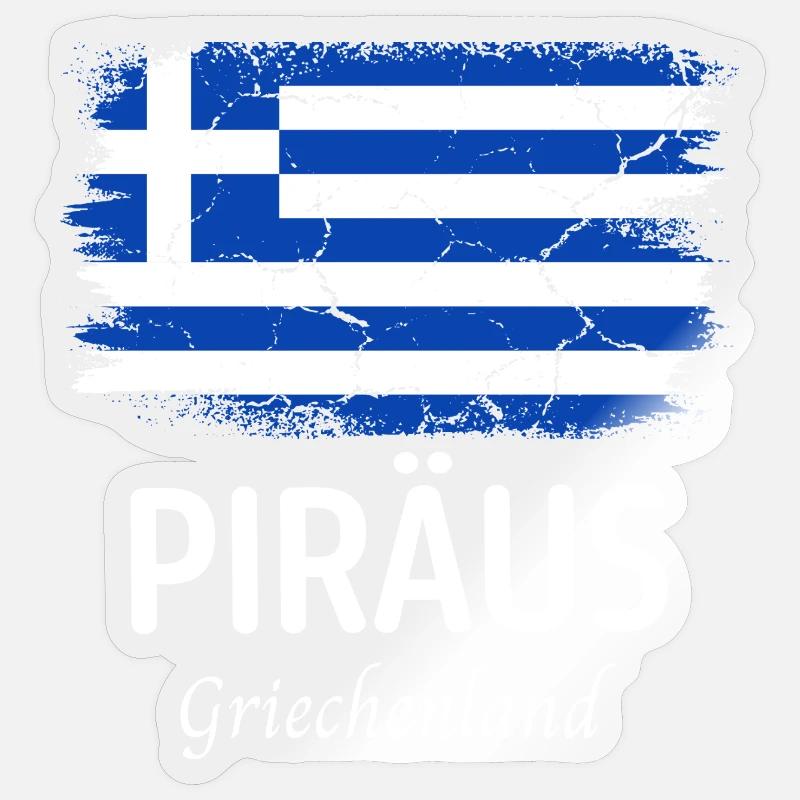 Piräus - Sticker Größe S (10 x 10 cm) - Transparent glänzend