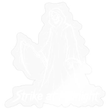 Frappe de minuit - Sticker taille S (10 x 10 cm) - brillant transparent - Devant