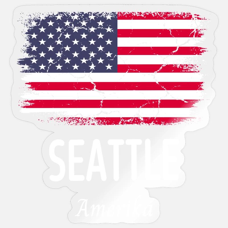 Seattle - Sticker Größe S (10 x 10 cm) - Transparent glänzend