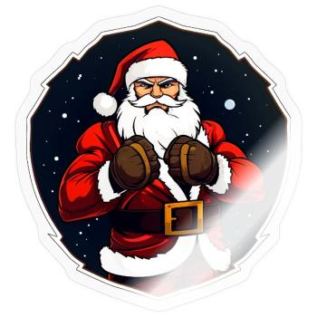 Christmas Fighter - Sticker size S (10 x 10 cm) - transparent glossy - Front