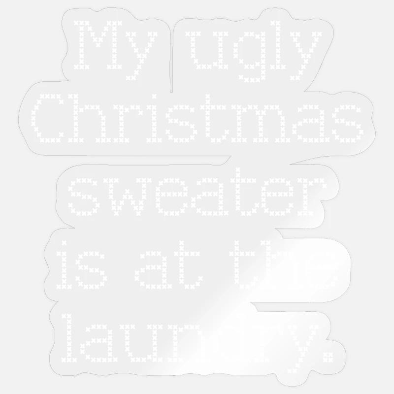 Pull de Noël drôle Sticker taille S (10 x 10 cm)