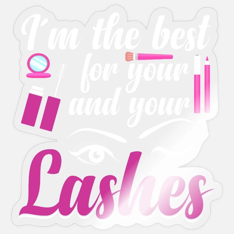 Artiste des cils Cosmétologue Technicien des cils - Sticker taille S (10 x 10 cm) - brillant transparent