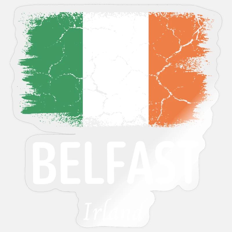 Belfast - Sticker size S (10 x 10 cm) - transparent glossy