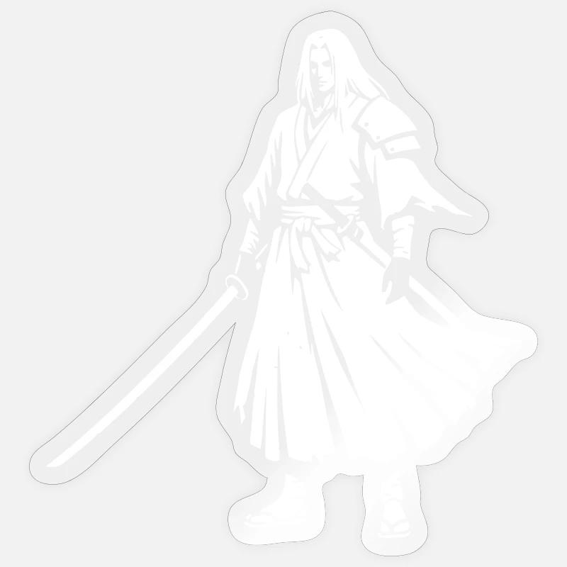 Anime Samurai Warrior Kimono Vector Sticker size S (10 x 10 cm)