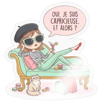 Ich bin launisch und so - Sticker Größe S (10 x 10 cm) - Transparent glänzend - Vorne