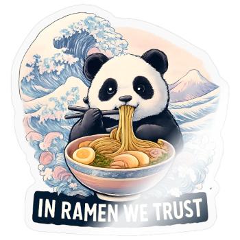 Panda Ramen Nudel Bowl - Sticker Größe S (10 x 10 cm) - Transparent glänzend - Vorne