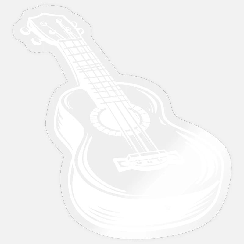 Ukulele Sketch - Sticker size S (10 x 10 cm) - transparent glossy