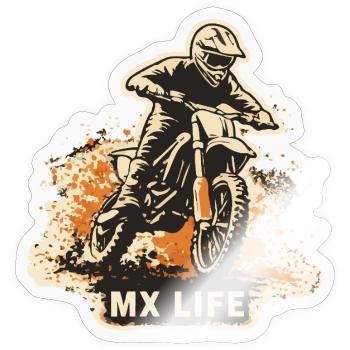 Motocross MX Life Shirt – Offroad Dirt Bike - Sticker size S (10 x 10 cm) - transparent glossy - Front