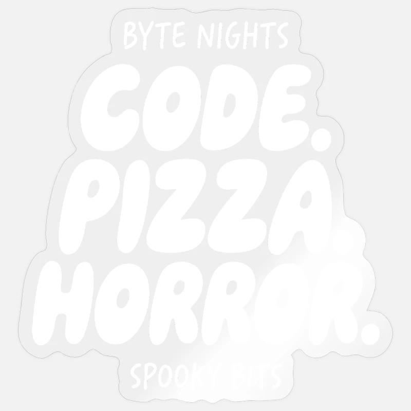 Byte Nächte: Code Pizza Horror Sticker Größe S (10 x 10 cm)