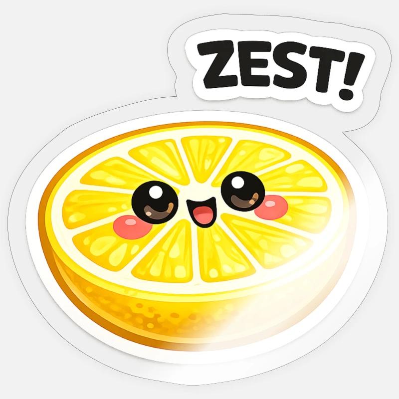 Autocollant zeste d’agrumes - Sticker taille S (10 x 10 cm) - brillant transparent