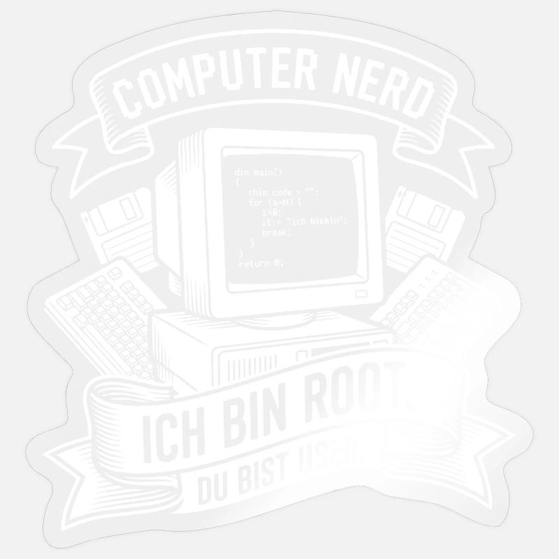 Ich bin Root Computer Nerd - Sticker Größe S (10 x 10 cm) - Transparent glänzend
