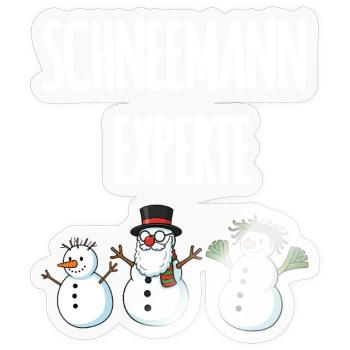 Schneemann Experte - Sticker Größe S (10 x 10 cm) - Transparent glänzend - Vorne