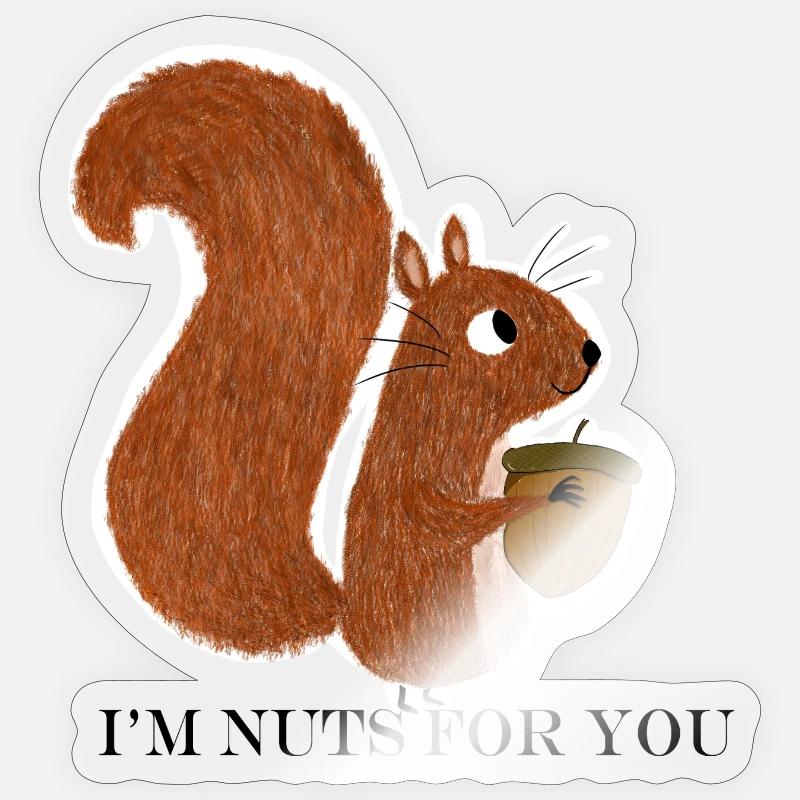 Squirrel with acorn Sticker size S (10 x 10 cm)
