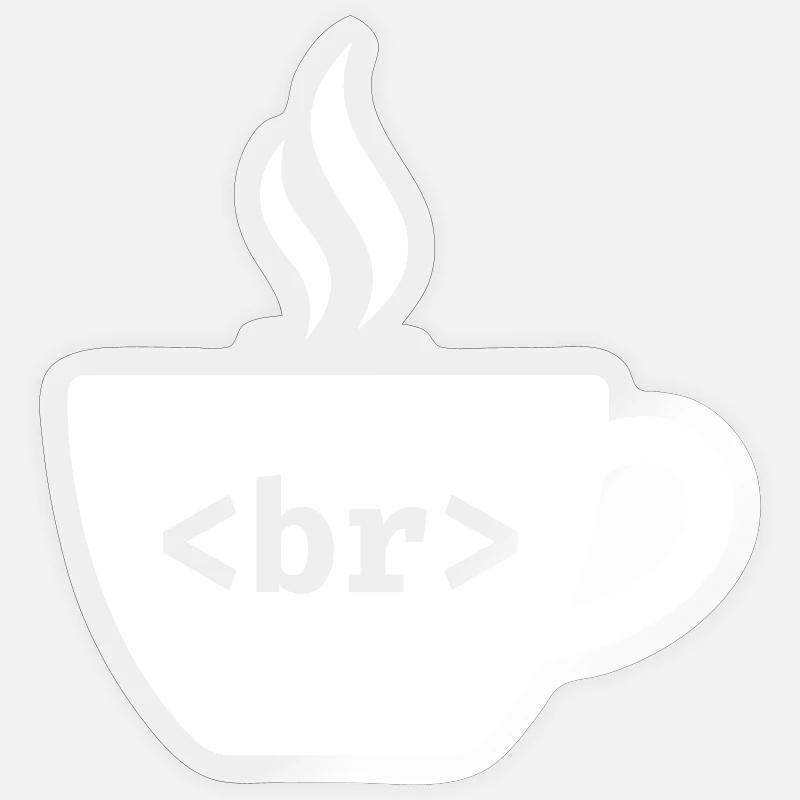 Pause café – Conception drôle de balise HTML Sticker taille S (10 x 10 cm)