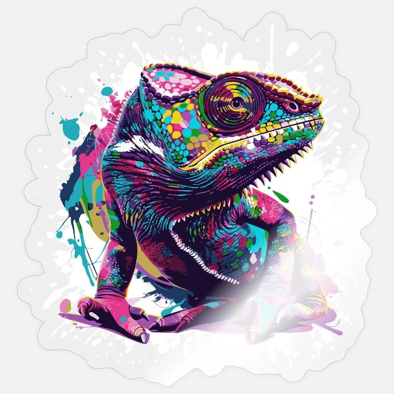 Gecko Spritzer - Sticker Größe S (10 x 10 cm) - Transparent glänzend