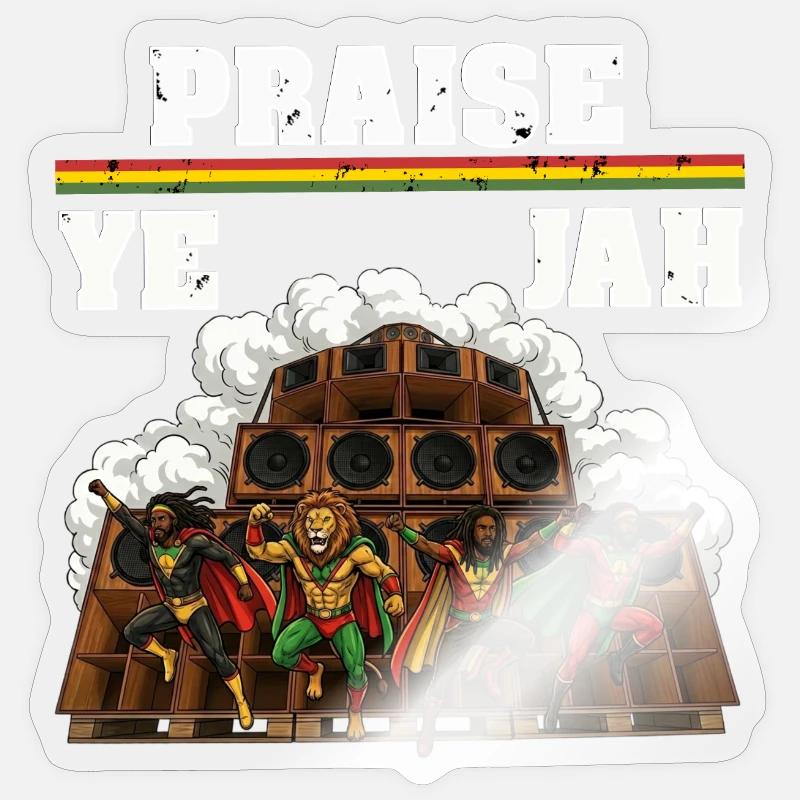 Praise Jah Rasta - Sticker Größe S (10 x 10 cm) - Transparent glänzend