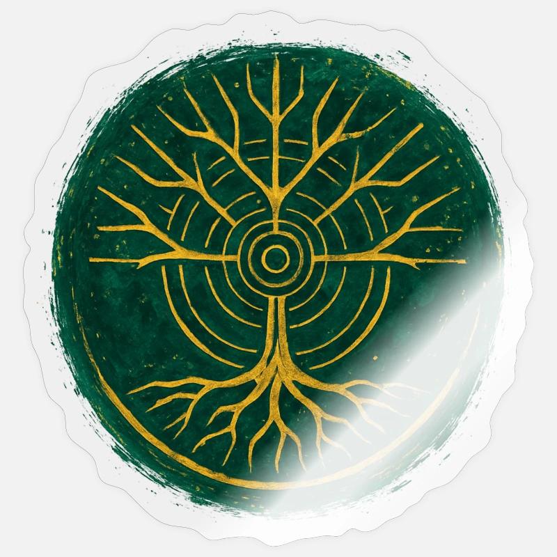 Baum des Lebens – Gaia - Sticker Größe S (10 x 10 cm) - Transparent glänzend