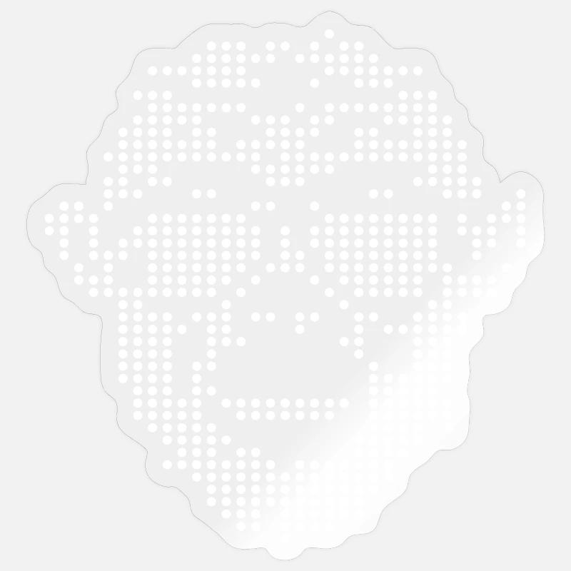 Monkey mit Sunglass Pixel-Design - Sticker Größe S (10 x 10 cm) - Transparent glänzend
